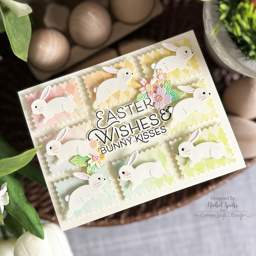 Simon Says Clear Stamp Pepita Background 1157ss Rain or Shine Easter Card | color-code:ALT06