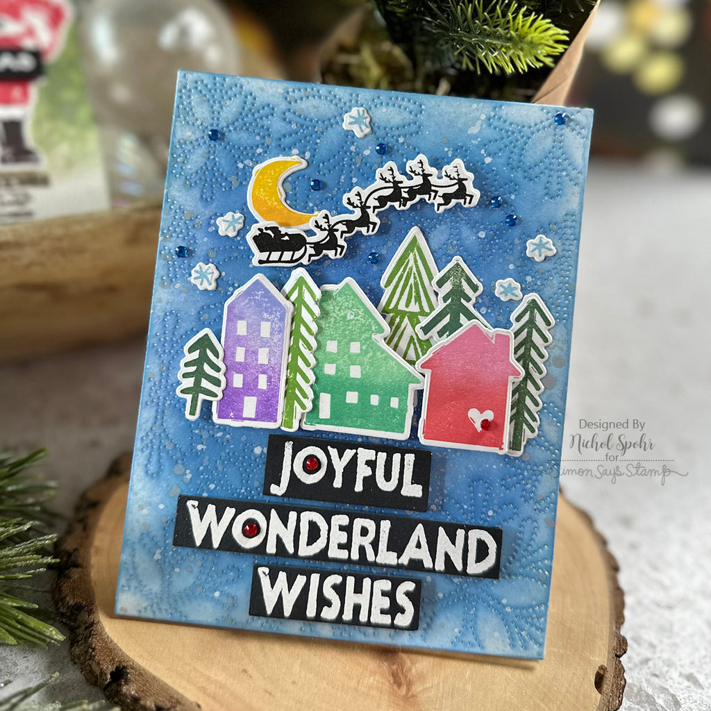 Tim Holtz Cling Rubber Stamps Festive Print cms472 joyful wishes | color-code:ALT02