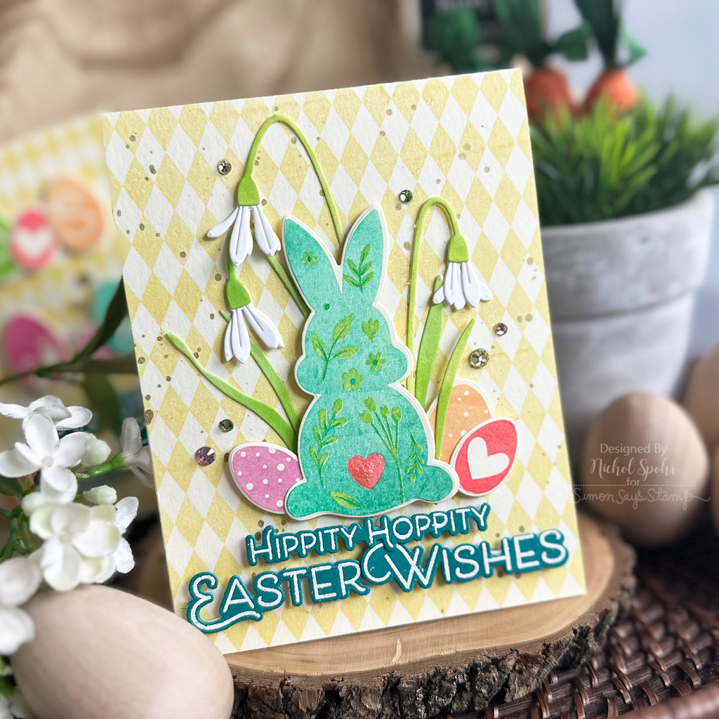 Simon Says Clear Stamp Pepita Background 1157ss Rain or Shine Easter Card | color-code:ALT02