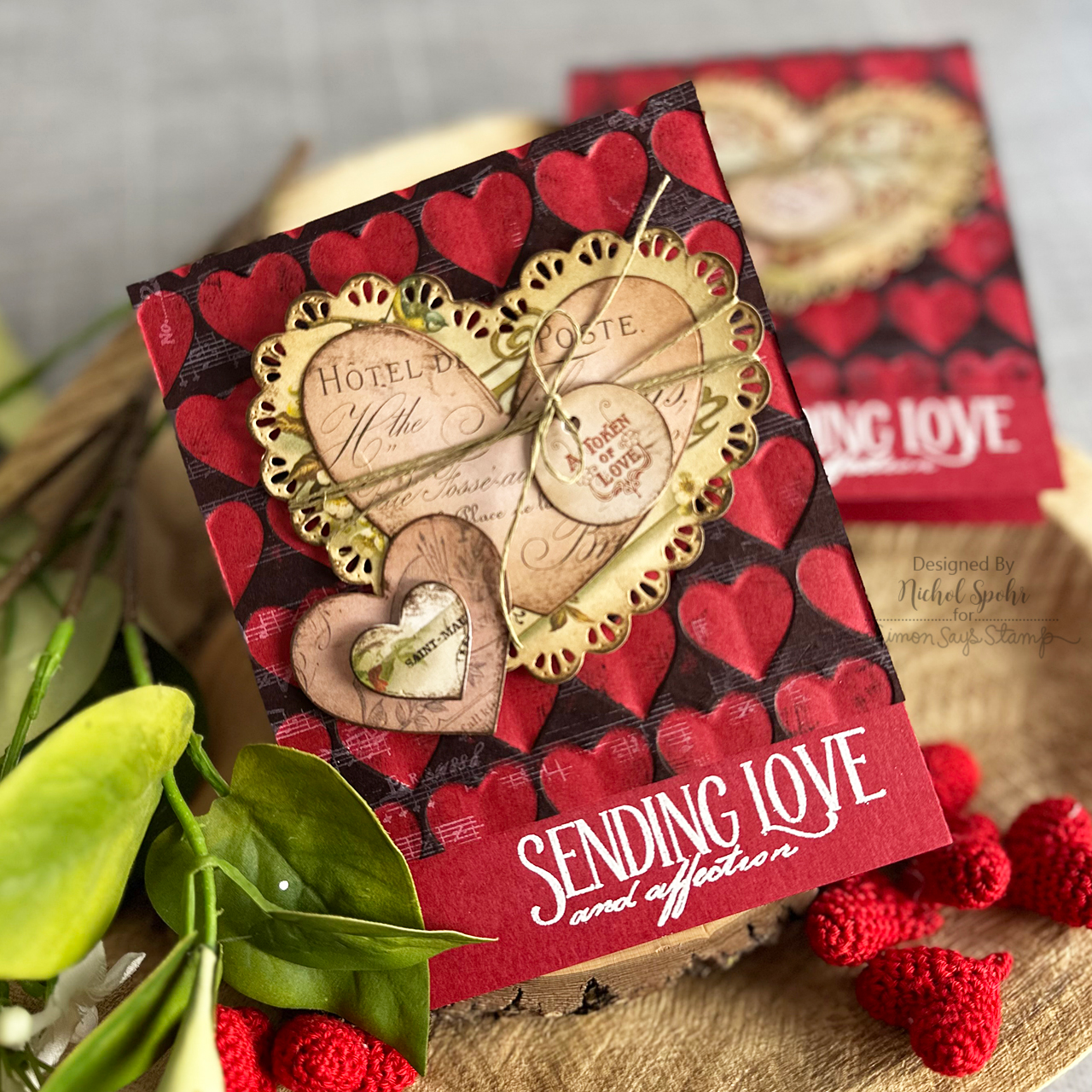 Simon Says Clear Stamps Distressed Vintage Love Notes 2195ssc Love Card | color-code:ALT18