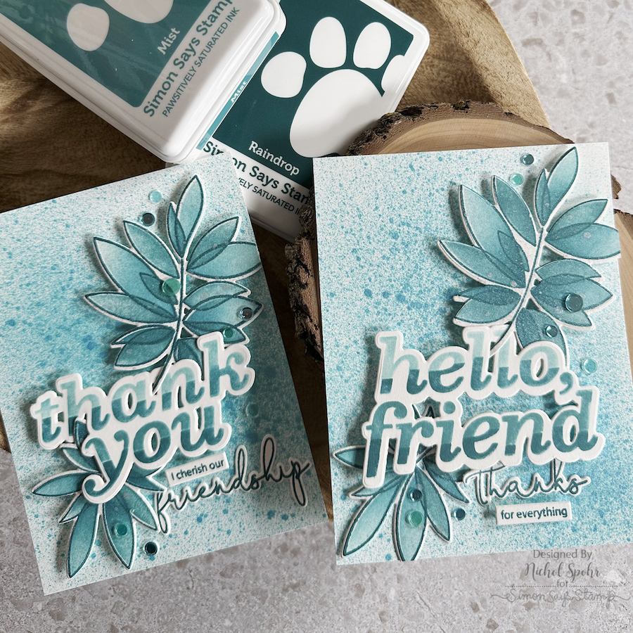 Simon Says Stamp Pawsitively Saturated Ink Trio 26 And Re-Inkers Thank You and Friend Cards | color-code:ALT02