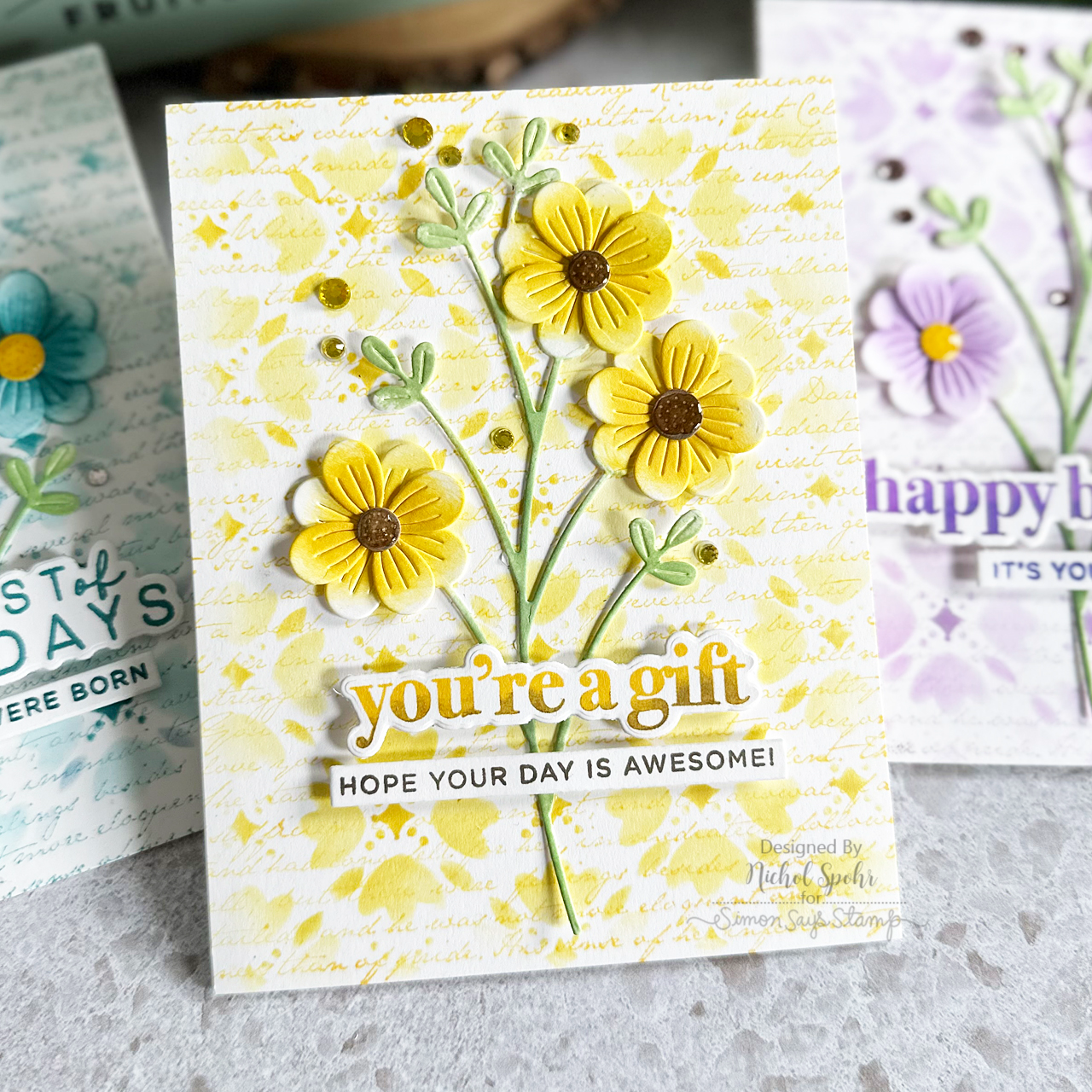 Simon Says Stamp Fine Floral Stem Wafer Dies s870 Splendor Birthday Card | color-code:ALT07