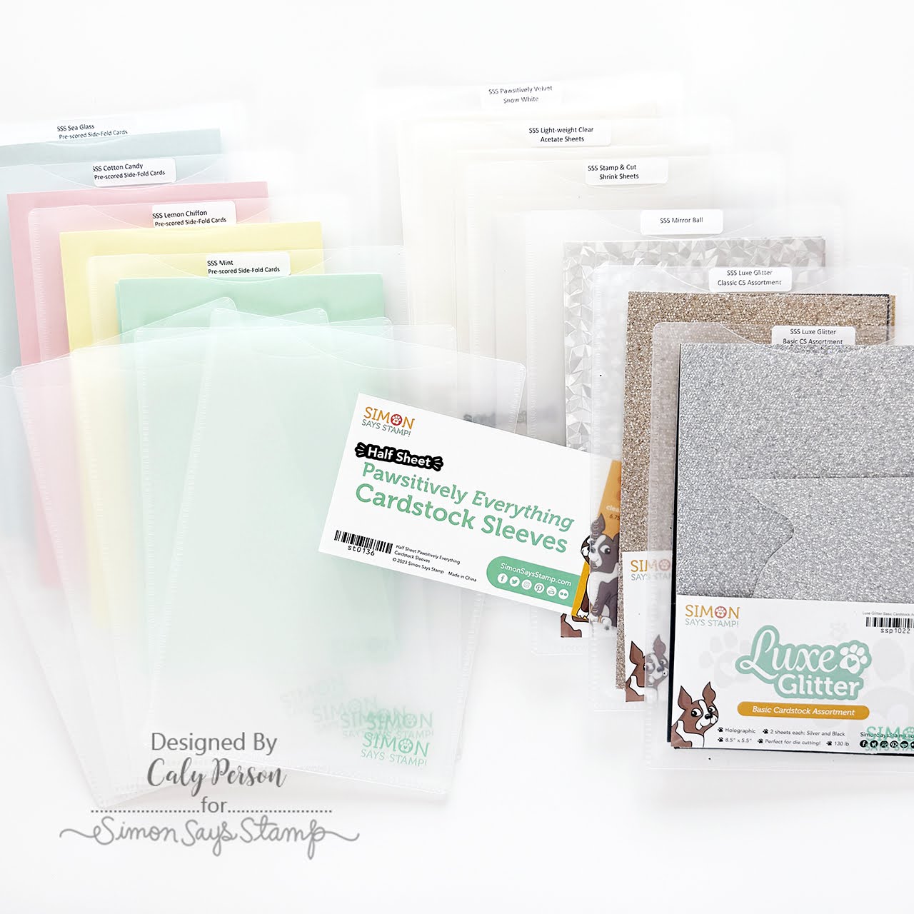 card & document sleeves Simon Says Stamp Pawsitively Everything Half Sheet Cardstock Sleeves s