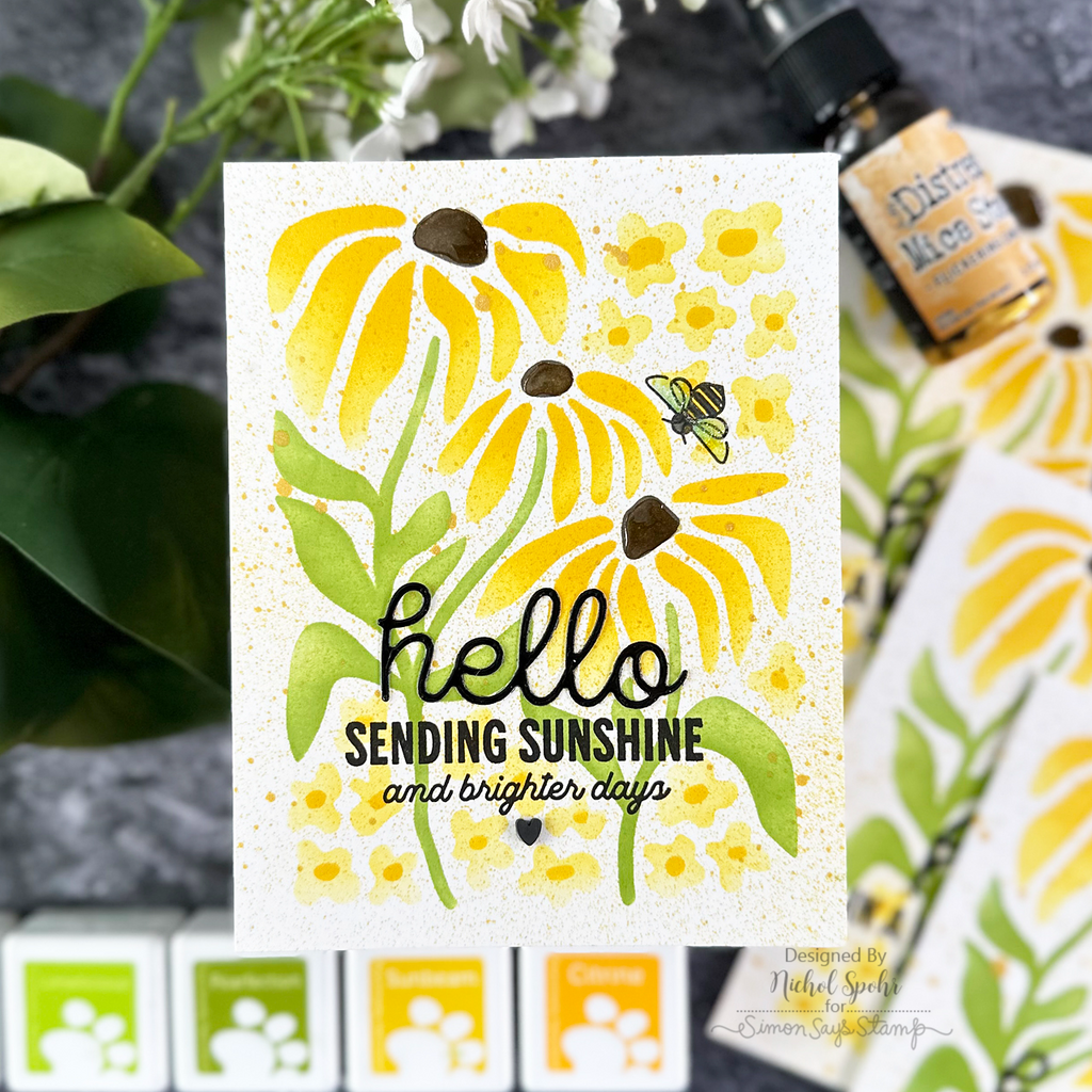 Simon Says Stamp Card Kit of the Month September 2023 Bee Happy ck0923 Hello Card | color-code:ALT18