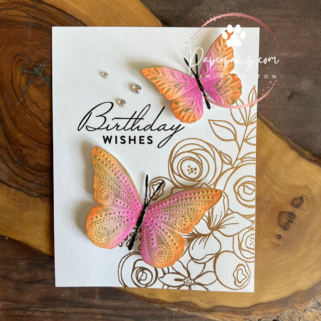 Simon Says Stamp Embossing Folder And Cutting Dies Gliding Butterflies sfd358 Stamptember Happy Birthday Card | color-code:ALT01