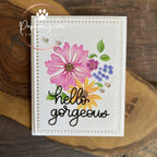 PinkFresh Studio IRIDESCENT Color Drops pf090es Hello Gorgeous Card | color-code:ALT09