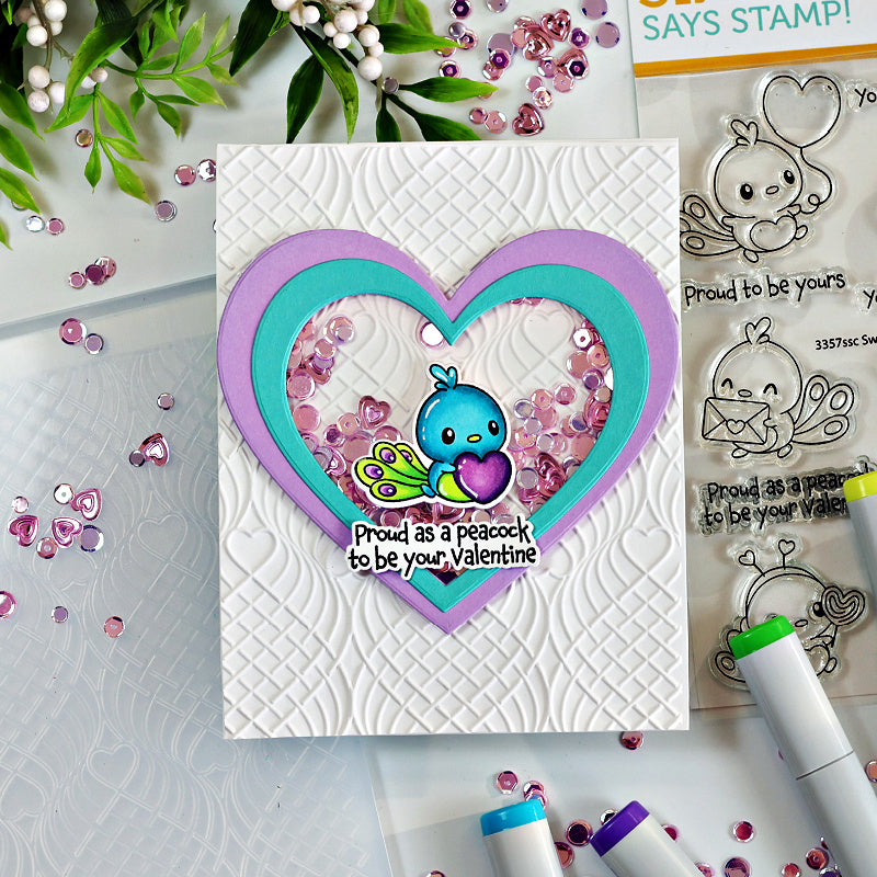Simon Says Stamp Embossing Folder Wirework Hearts sf583 Heart to Heart