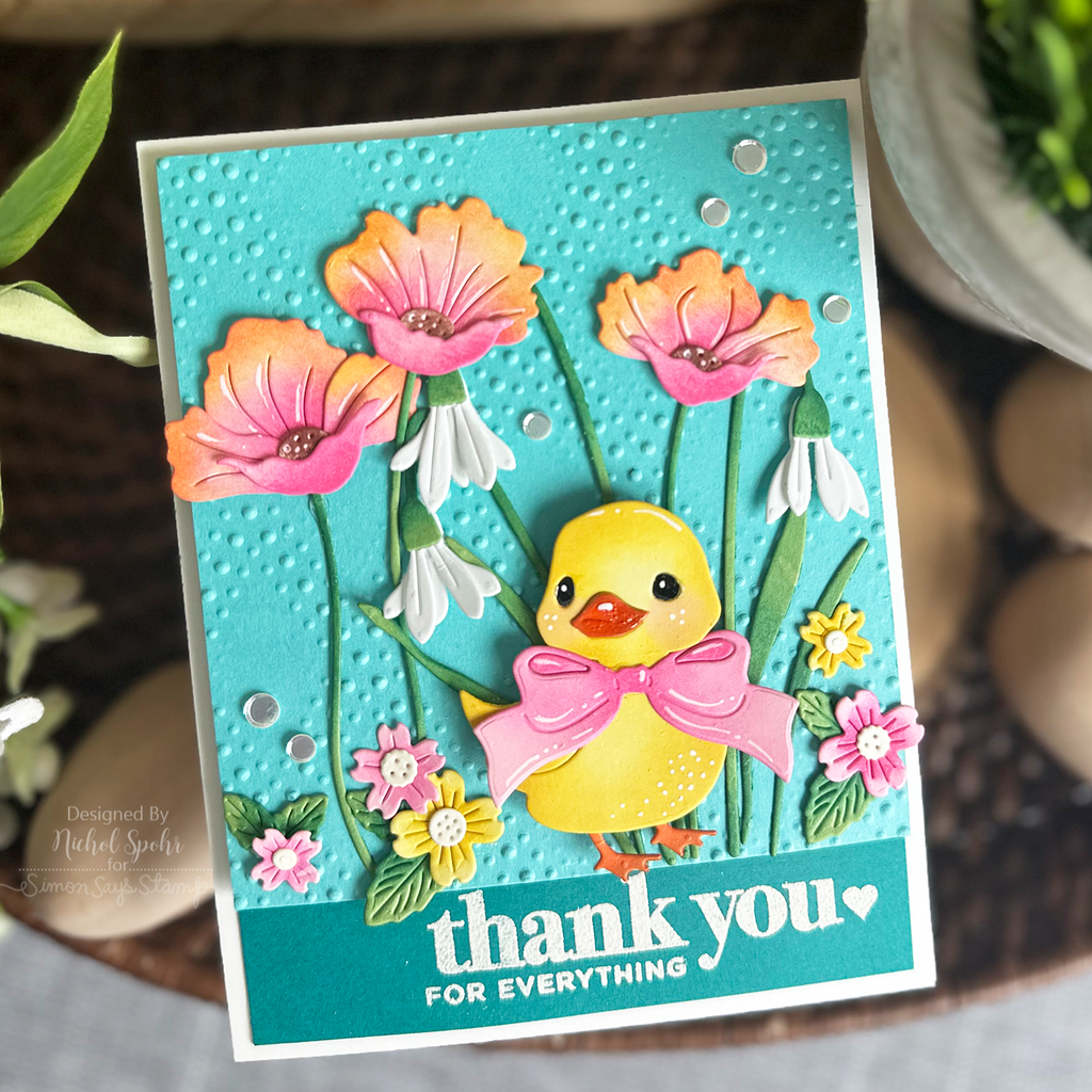 Simon Says Stamp Pretty Poppies Wafer Dies s998 Rain or Shine Thank You Card | color-code:ALT05
