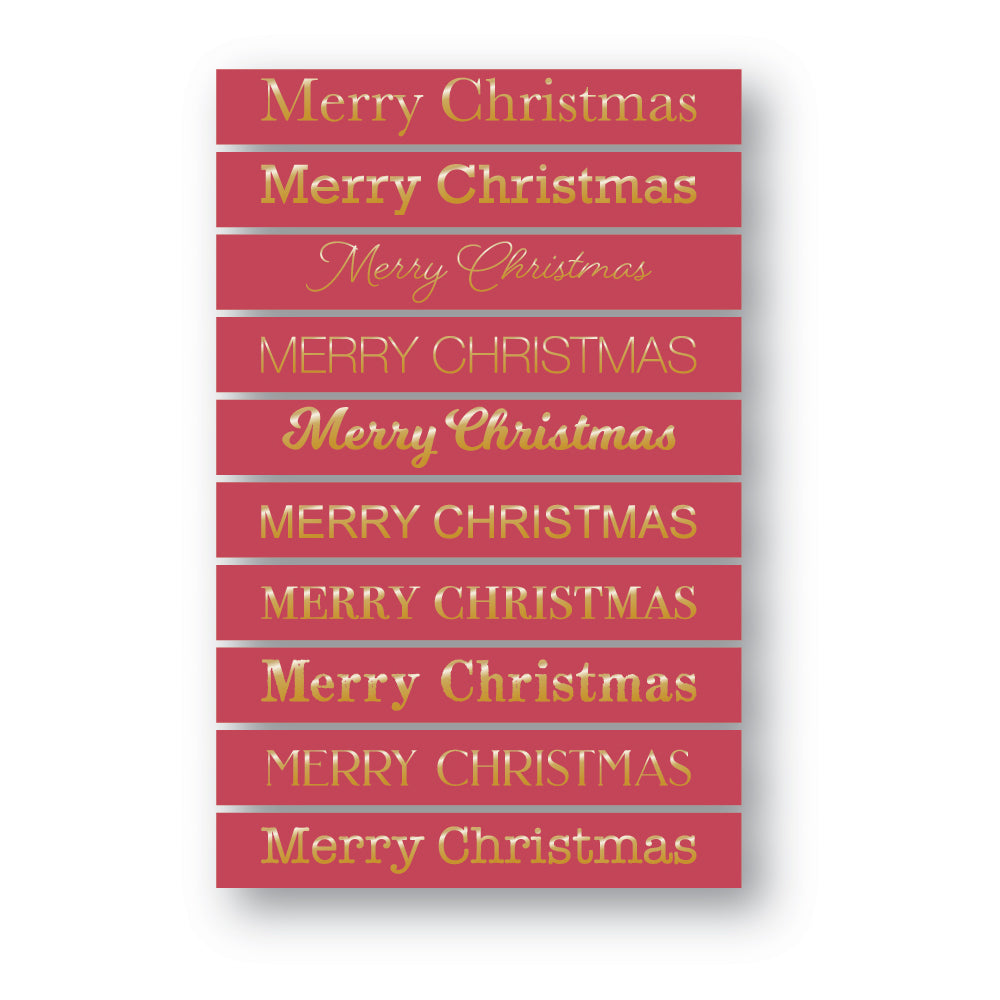 Memory Box Merry Christmas Foil Greetings Rose Tabs st002