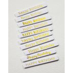Memory Box Happy Birthday Foil Greetings White Tabs st024