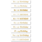 Memory Box Happy Birthday Foil Greetings White Tabs st024