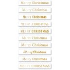 Memory Box Merry Christmas Foil Greetings White Tabs st026