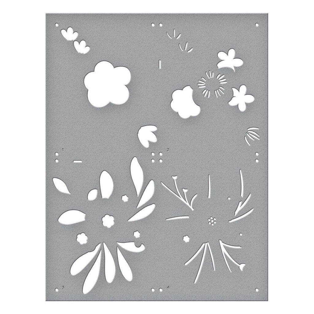 STN-063 Spellbinders Hello Blooms Stencil