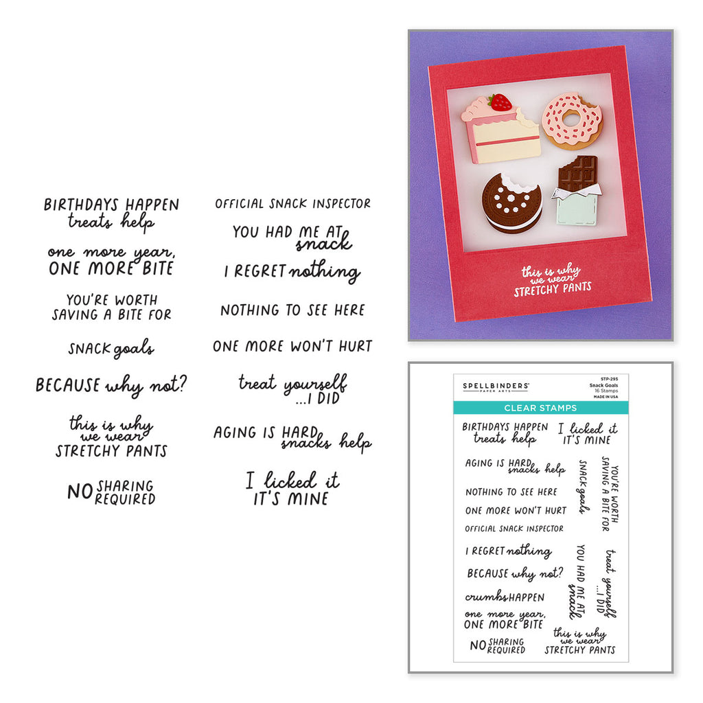 Spellbinders Snack Goals Clear Stamp Set stp-295
