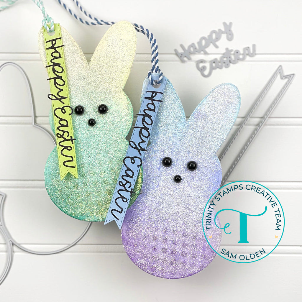 Trinity Stamps Squishy Bunny Card Dies tmd-279 Happy Easter Tags