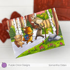 Purple Onion Designs Pistachio Unmounted Cling Stamp pod1387 Samantha Olden hiking card