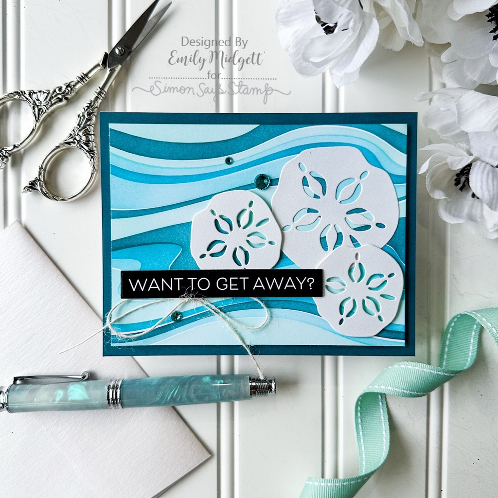 Simon Says Stamp Sand Duo Dollar Wafer Dies 1113sd Sunny Vibes Beach Card | color-code:ALT02