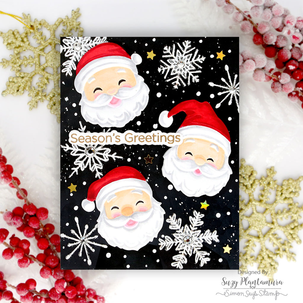 Simon Says Stamp Embossing Folder and Cutting Dies Santa Faces sfd559 Sugar and Spice Holiday Card | color-code:ALT01