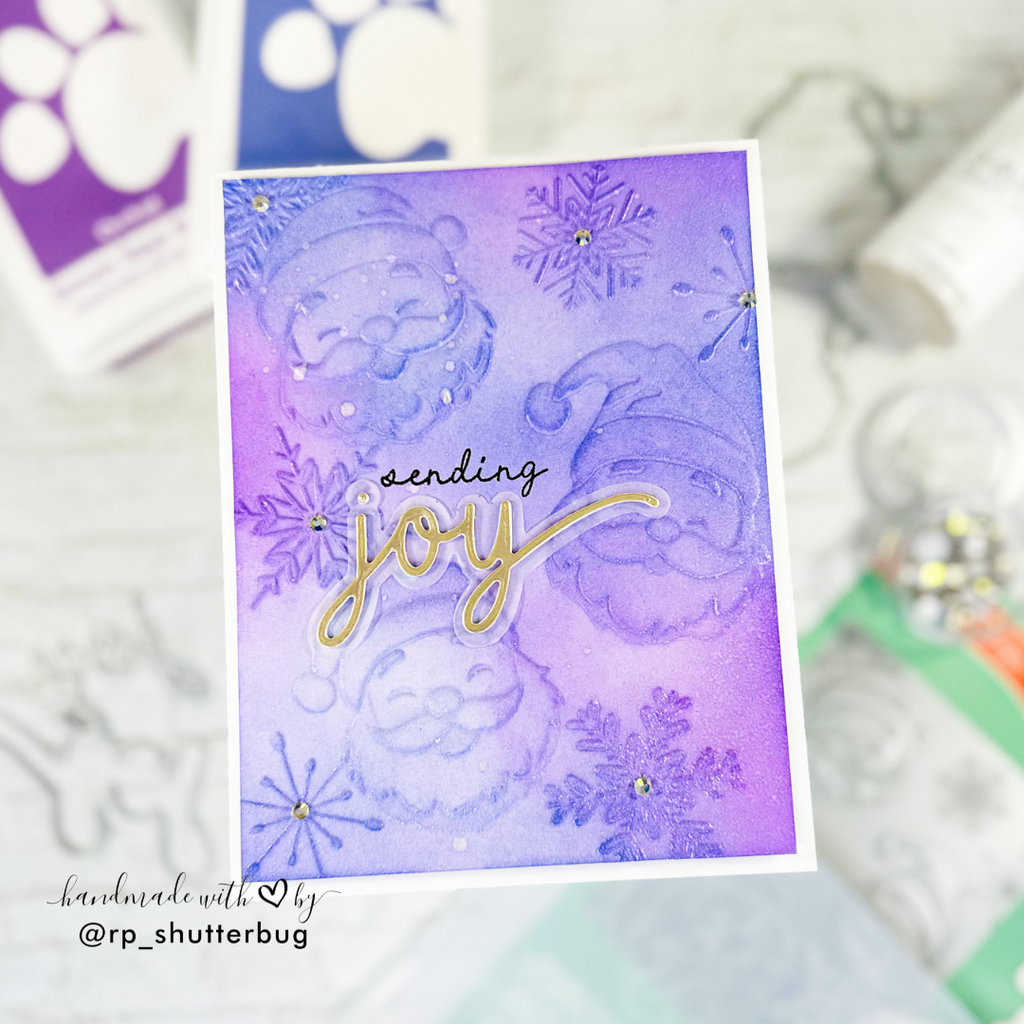 Simon Says Stamp Embossing Folder and Cutting Dies Santa Faces sfd559 Sugar and Spice Holiday Card