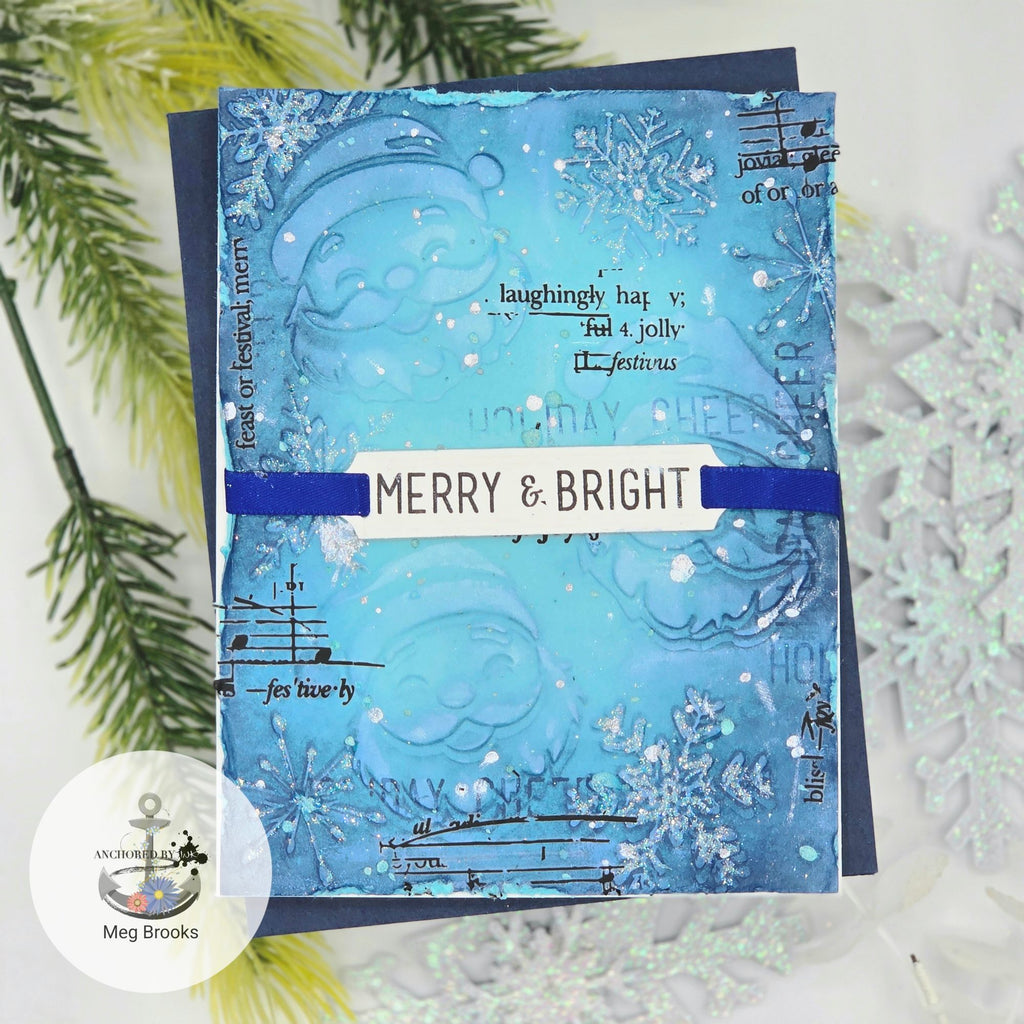 Simon Says Stamp Embossing Folder and Cutting Dies Santa Faces sfd559 Sugar and Spice Holiday Card