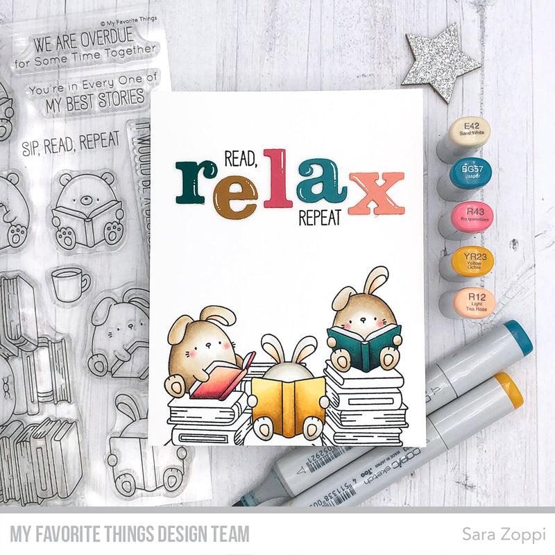 My Favorite Things Books and Buddies Clear Stamps jb030 Read Relax Repeat | color-code:alt1