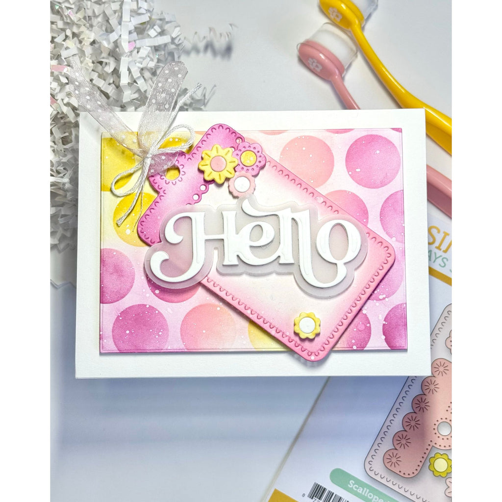 Simon Says Stamp Scalloped Floral Tag Wafer Dies s1022 You Are My Favorite Hello Card
