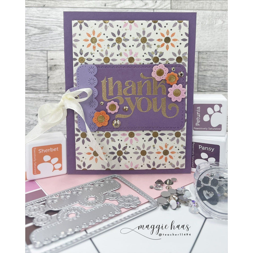 Simon Says Stamp Scalloped Floral Tag Wafer Dies s1022 You Are My Favorite Thank You Card
