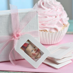 Scalloped White Frame Tags 03054 baby