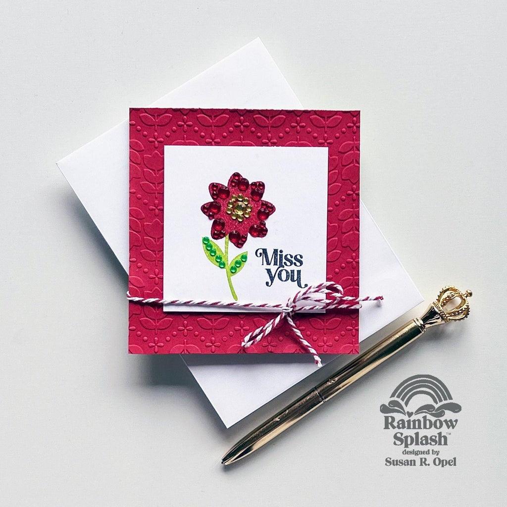 Rainbow Splash Cardstock Scarlet rsc3 Miss You Card | color-code:ALT01