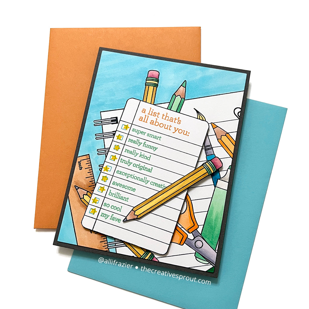 Simon Says Cling Stamp School Supplies sss102716 Just A Note Back to School Card | color-code:ALT01