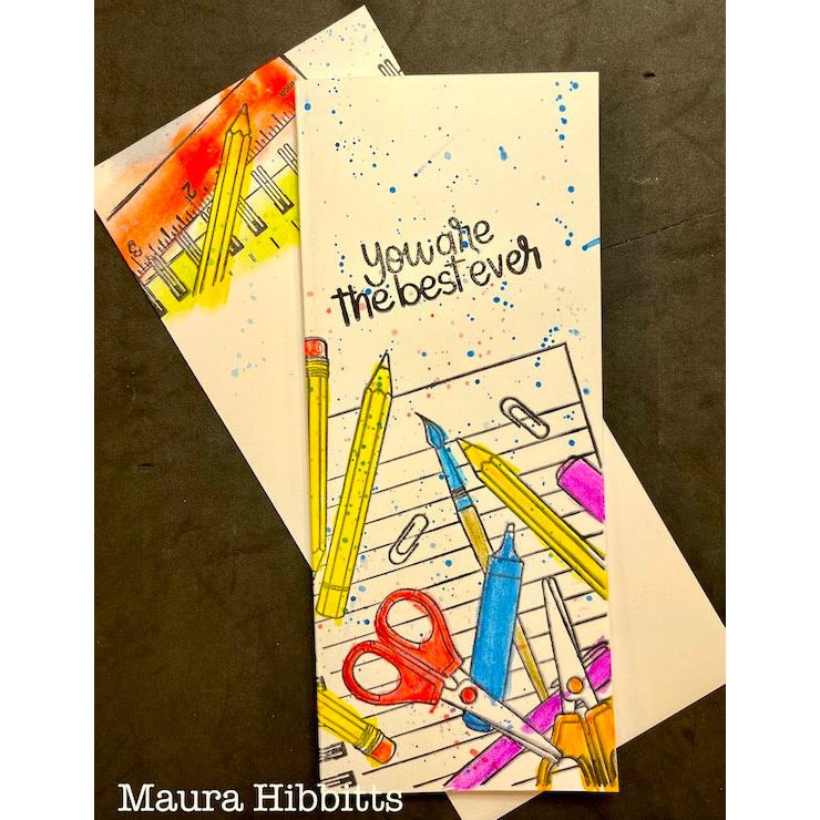 Simon Says Cling Stamp School Supplies sss102716 Just A Note Back to School Card Bookmark | color-code:ALT07