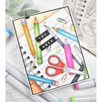 Simon Says Cling Stamp School Supplies sss102716 Just A Note Back to School Card