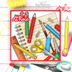 Simon Says Cling Stamp School Supplies sss102716 Just A Note Back to School Card | color-code:ALT08