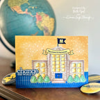 Simon Says Stamp Stencil Schoolhouse 1094st Happy Camper Michigan Card