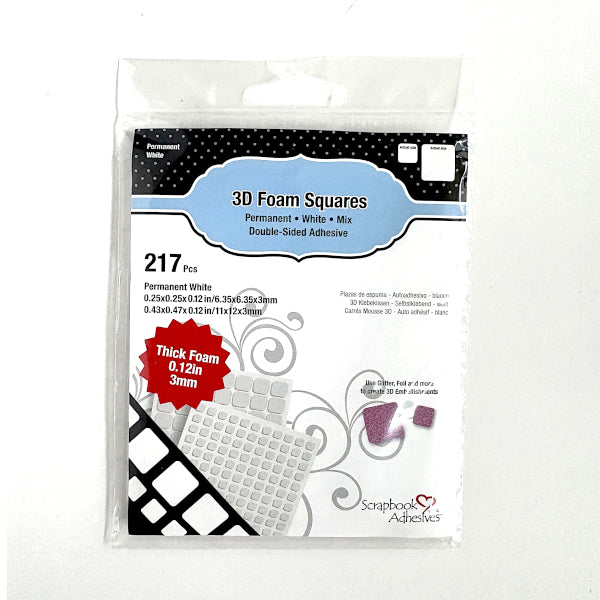 Scrapbook Adhesives Thick 3D Adhesive Foam Squares White 02200