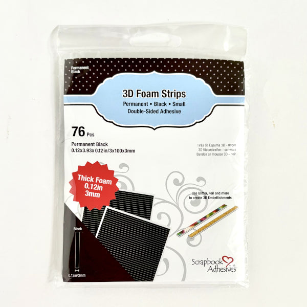 Scrapbook Adhesives Thick 3D Adhesive Foam Strips Black 02203