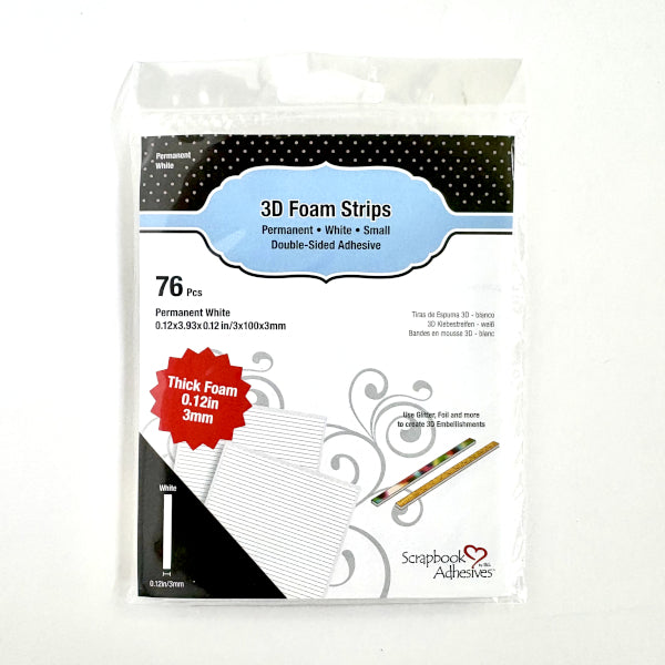 Scrapbook Adhesives Thick 3D Adhesive Foam Strips White 02202