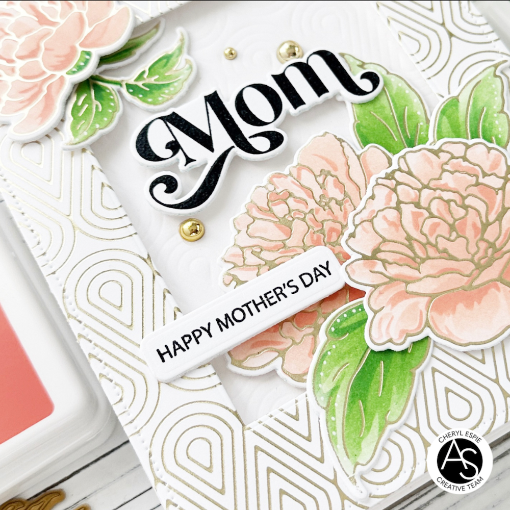 Alex Syberia Designs Gorgeous Peonies Hot Foil Plate asdhf55 Mom