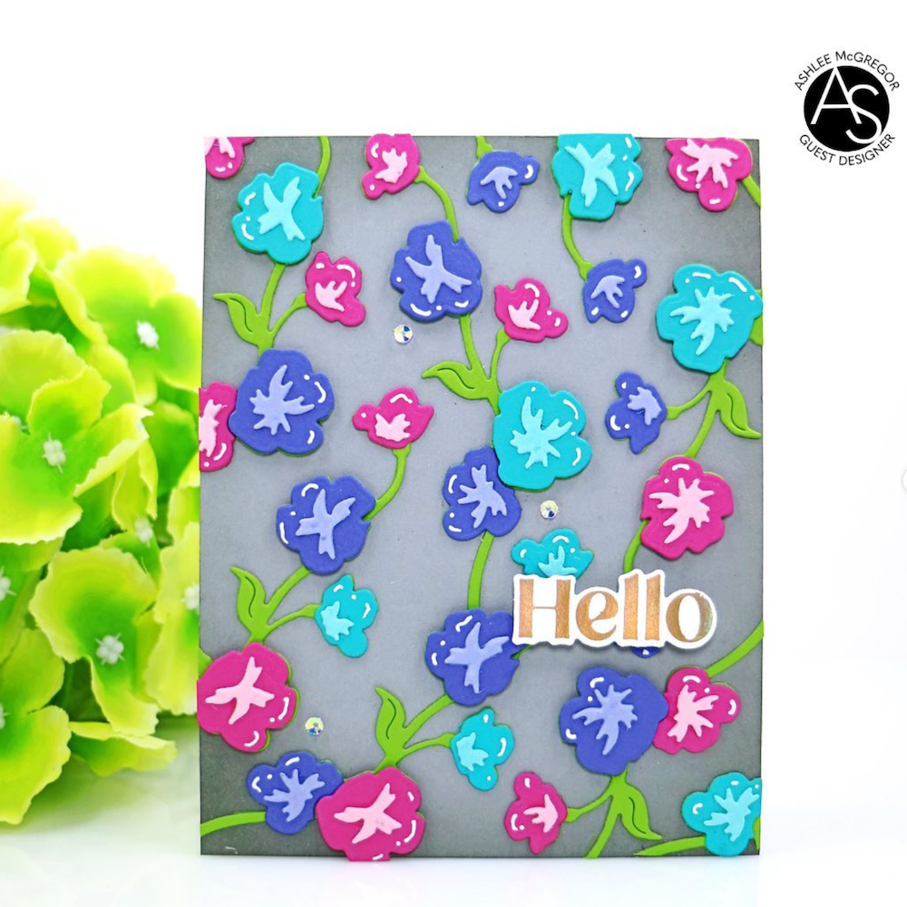 Alex Syberia Designs For Her Sentiments Hot Foil Plate asdhf71 Floral hello