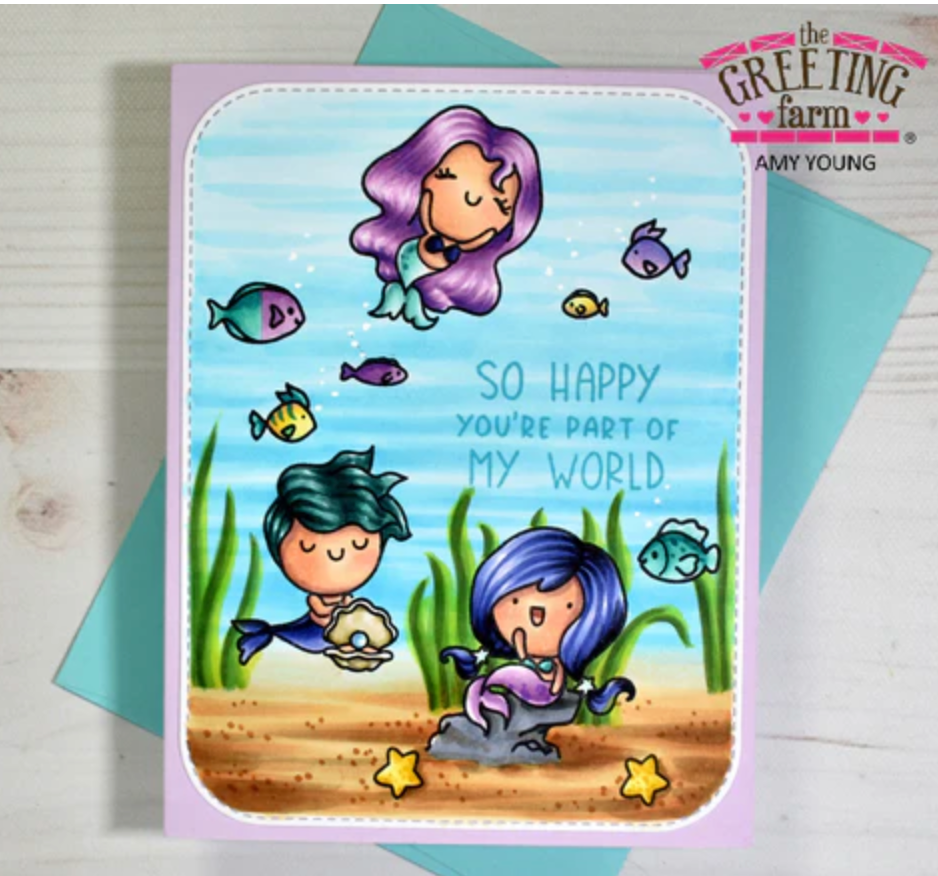 The Greeting Farm Minkie Mermaids Clear Stamps tgf662 Part of My World  | color-code:ALT01