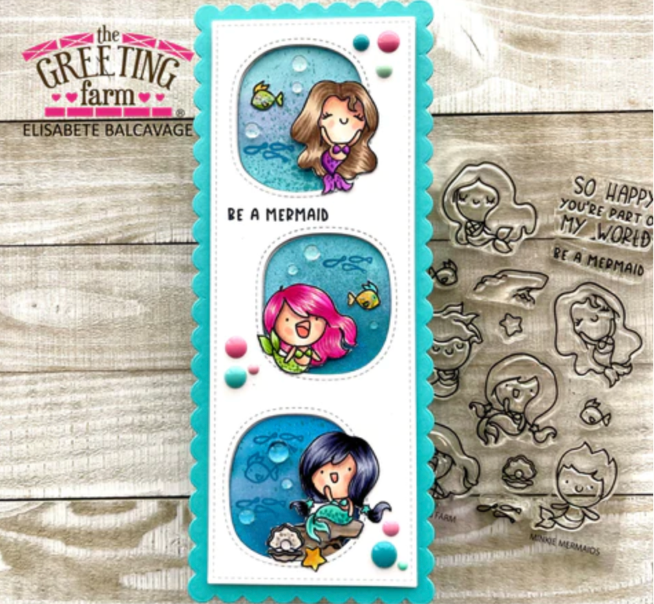 The Greeting Farm Minkie Mermaids Clear Stamps tgf662 Mermaid Slimline | color-code:ALT02