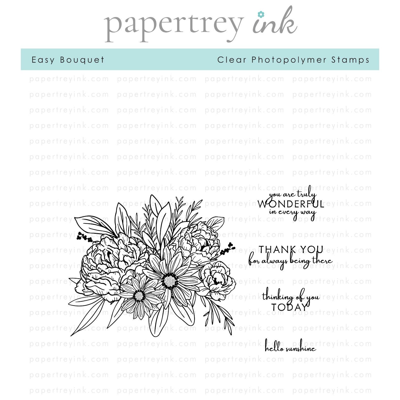 Papertrey Ink Easy Bouquet Clear Stamps 1496