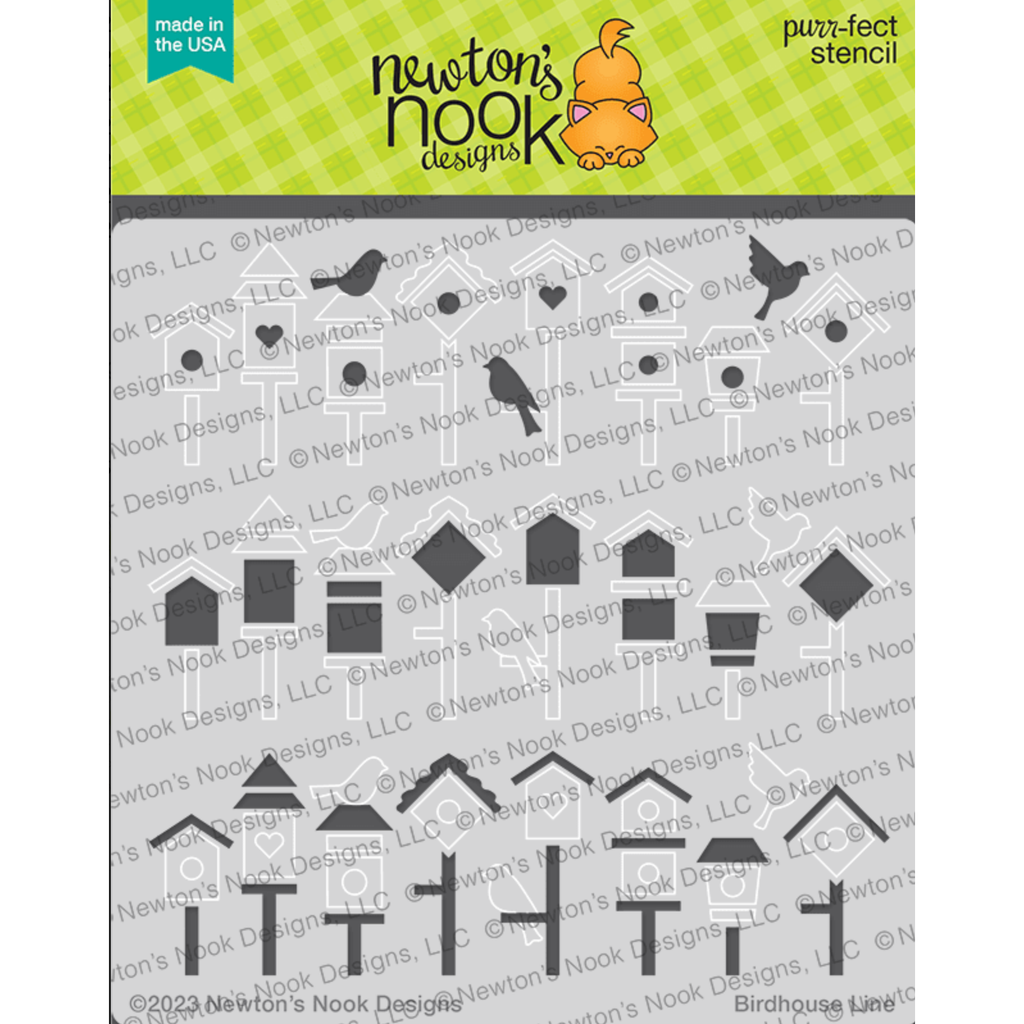 Newton's Nook Birdhouse Line Stencil NN2305T01