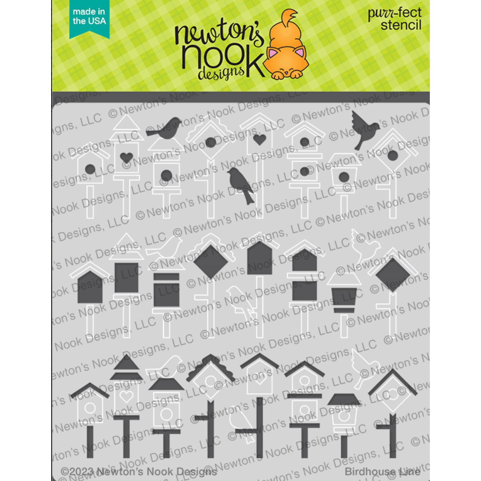 Newton's Nook Birdhouse Line Stencil NN2305T01