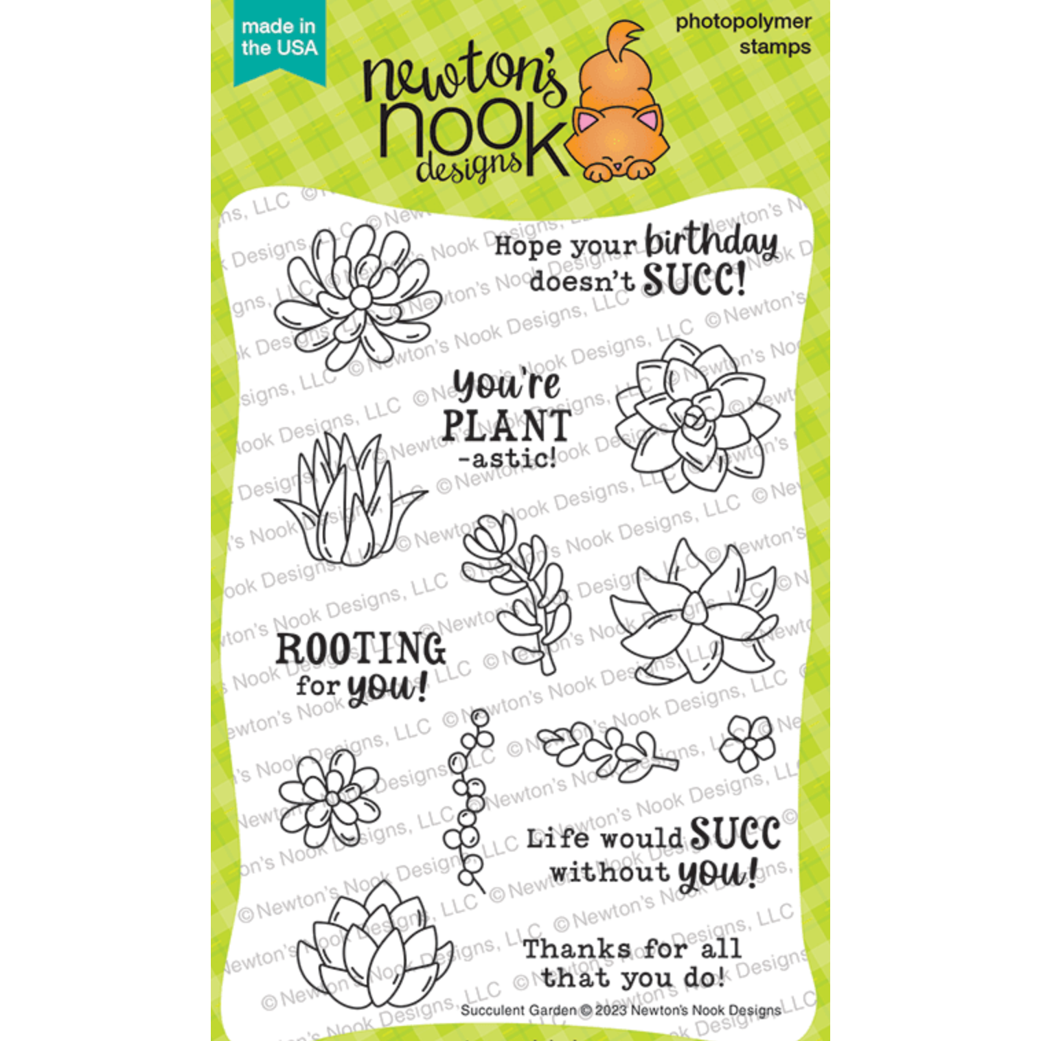 Newton's Nook Succulent Garden Clear Stamps NN2305S02