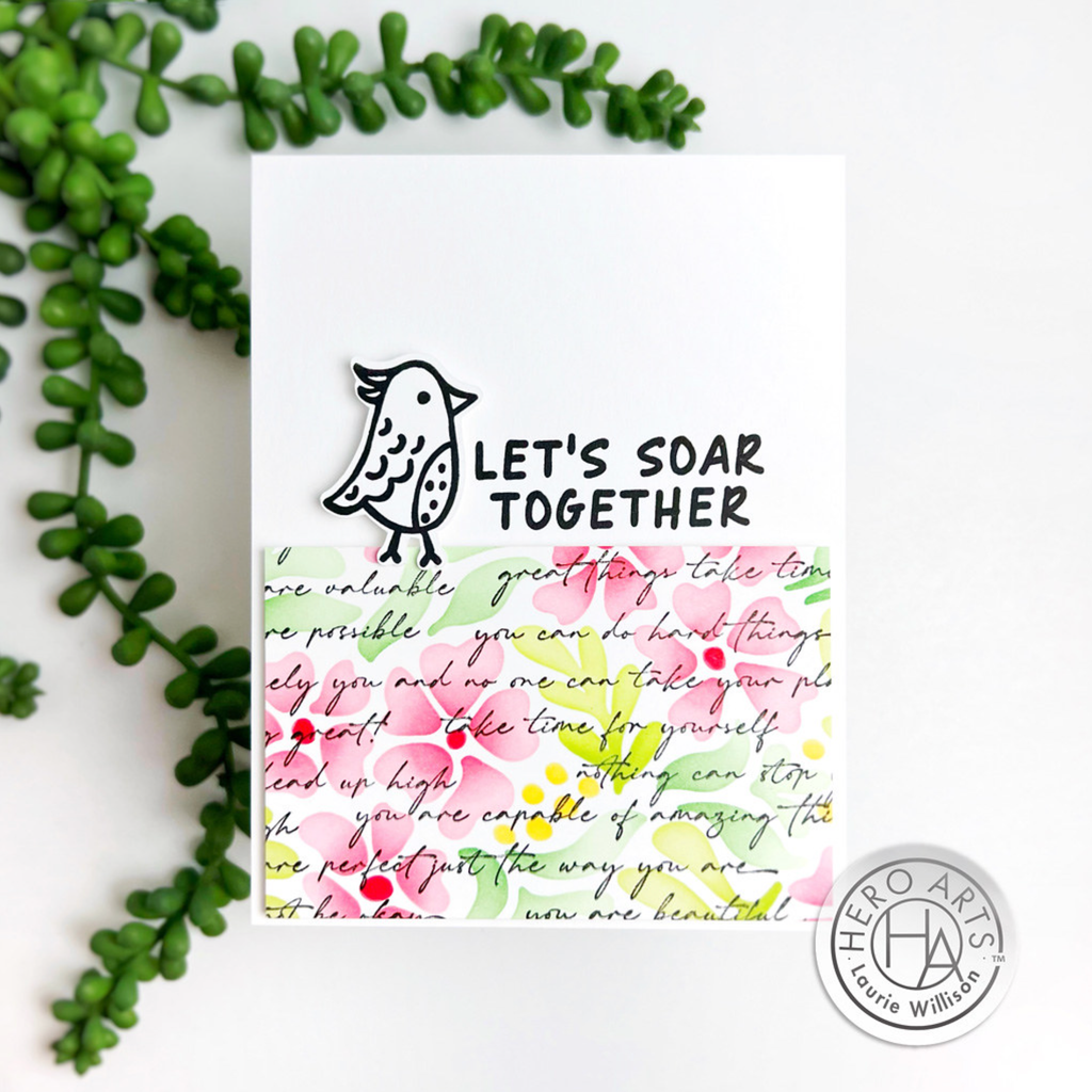 Hero Arts Cling Stamp Positive Script Bold Prints CG911 let's soar together