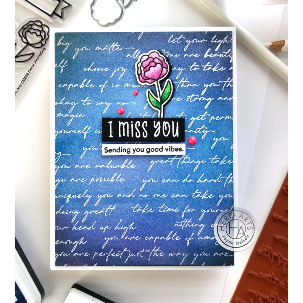 Hero Arts Cling Stamp Positive Script Bold Prints CG911 Rose