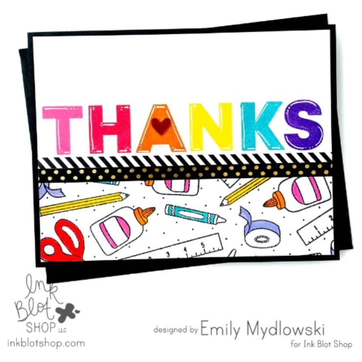 Ink Blot Shop Clear Stamp Set Giant Solid Greetings inbl146*
