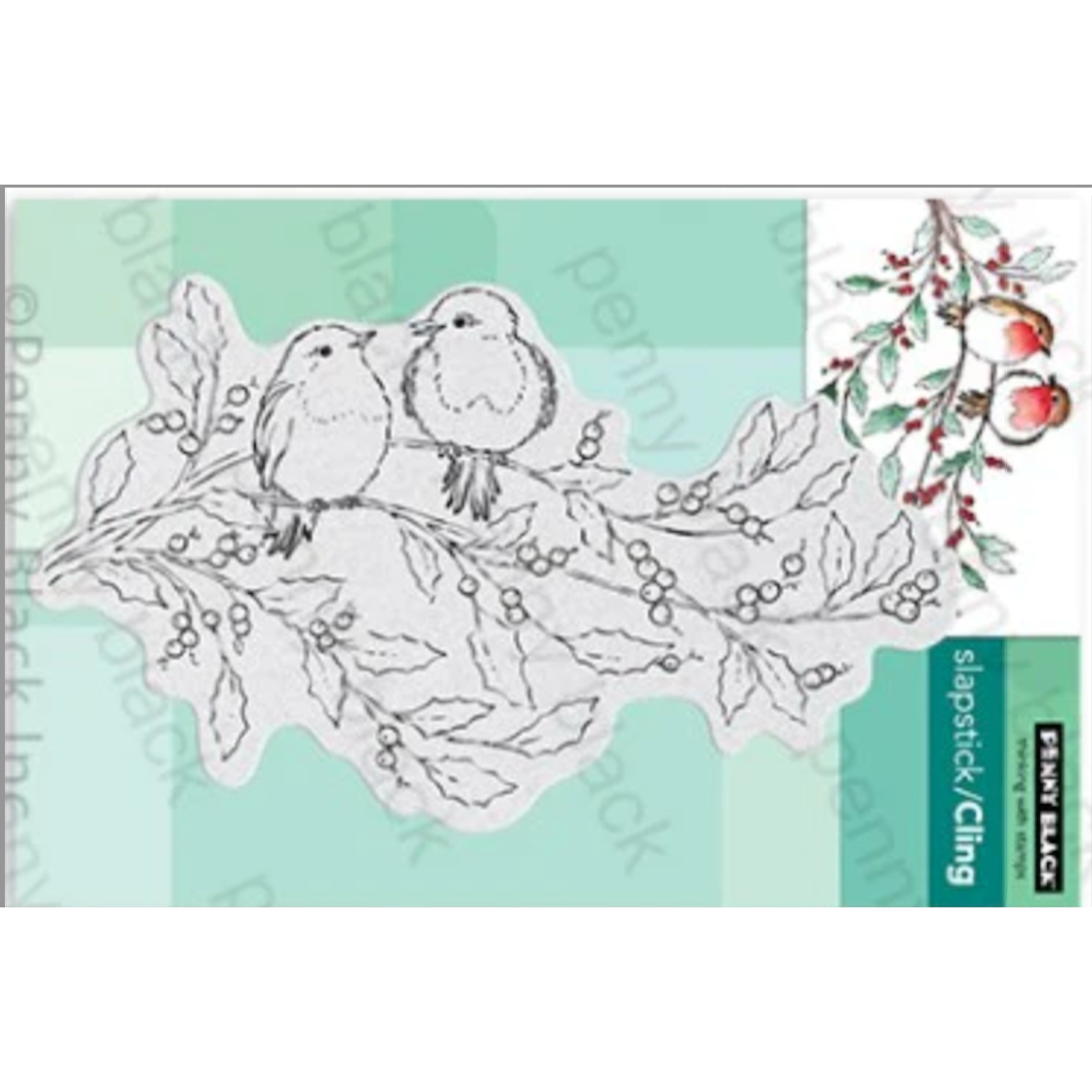 Penny Black Cling Stamp HOLLY BERRY BIRD 40-856
