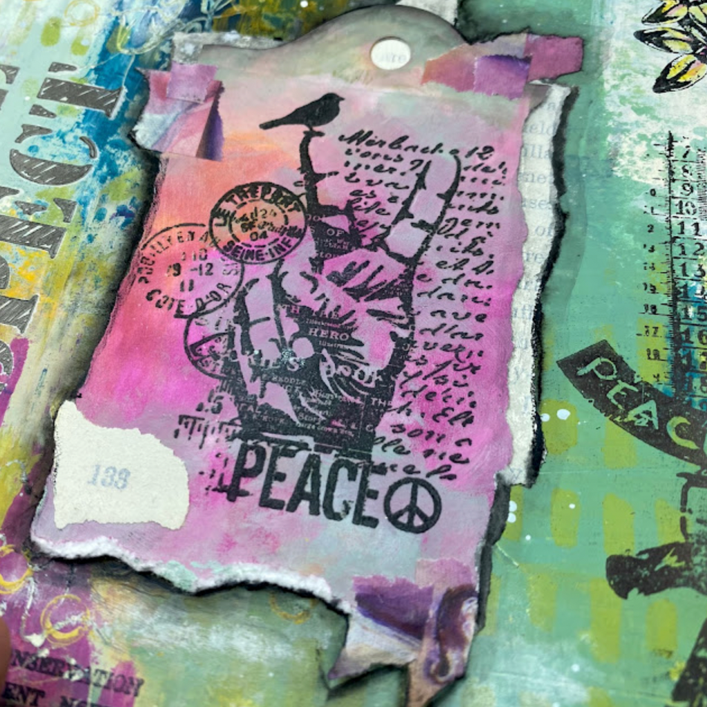 Paper Artsy Hot Pick 2303 Cling Stamps hp2303 peace sign journal